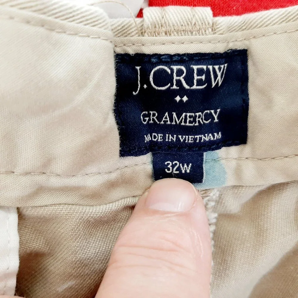 J Crew Gramercy Men's Flat-front Cotton Shorts Siz